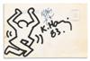 HARING, KEITH; AND ORTIZ, ANGEL. Two items, each with a small ink drawing by Haring: Autograph Letter Signed, by Haring * Photograph Po